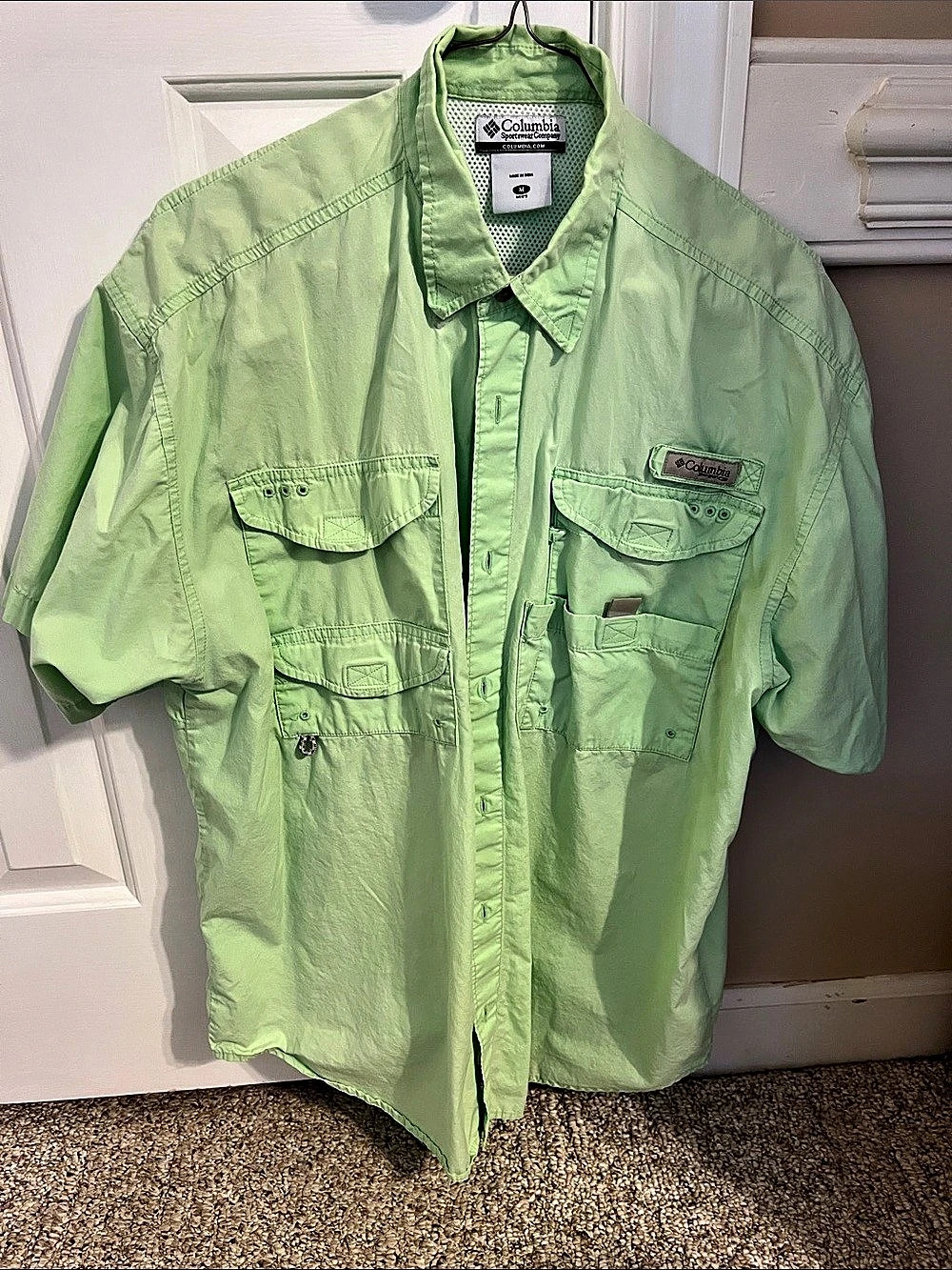 Columbia PFG Tamiami II Short Sleeve Shirt Medium Green